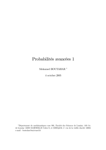 Probabilités avancées 1