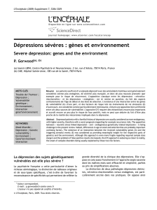 Dépressions sévères : gènes et environnement