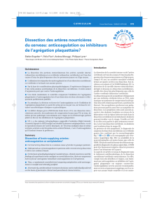 Dissection des artères nourricières du cerveau: anticoagulation ou