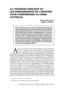 La tragédie grecque ou Les enseignements de L`histoire pour