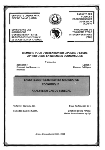 Endettement extérieur et croissance économique : analyse du cas