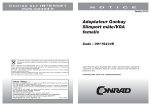 Adaptateur Goobay Slimport mâle/VGA femelle Code