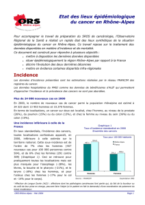 Etat des lieux épidémiologique du cancer en Rhône