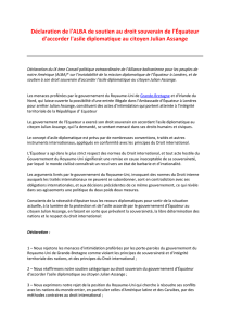 Déclaration de l`ALBA de soutien au droit souverain de l`Équateur d