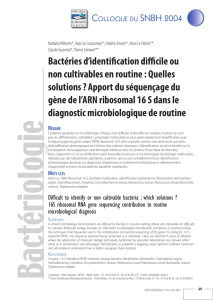 Bactéries d`identification difficile ou non
