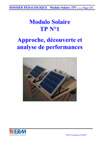 DOSSIER PEDAGOGIQUE Modulo Solaire TP1 12/11/10 Page 1/19