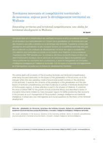 Territoires innovants et comp&eacute;titivit&eacute; territoriale : de