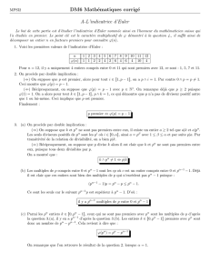 DM6 Mathématiques corrigé A-L`indicatrice d`Euler