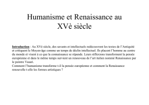 AP 5è Humanisme et Renaissance au XVè siècle