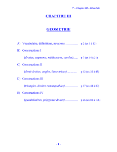 CHAPITRE III GEOMETRIE