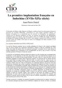 La première implantation française en Indochine (XVIIe-XIXe
