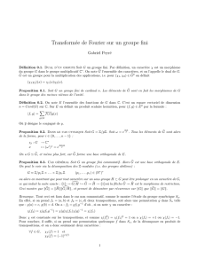 Transformée de Fourier sur un groupe fini