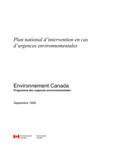 Plan national d`intervention en cas d`urgences environnementales