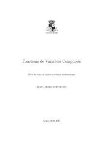 Fonctions de Variables Complexes