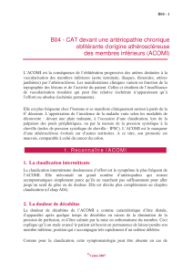 B04 - CAT devant une artériopathie chronique oblitérante d`origine