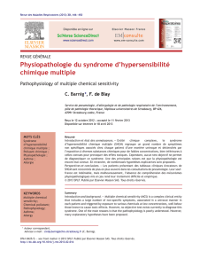 Physiopathologie du syndrome d`hypersensibilité chimique