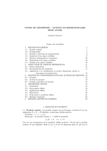 COURS DE GÉOMÉTRIE – LICENCE PLURIDISCIPLINAIRE 3`EME