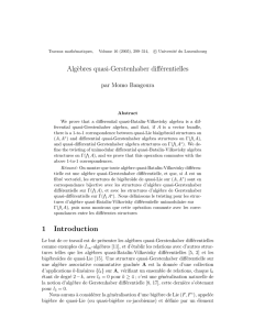 Alg`ebres quasi-Gerstenhaber différentielles 1 Introduction