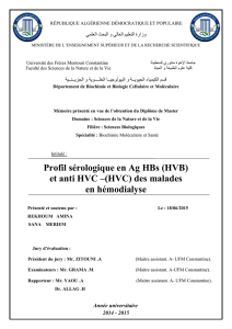Profil sérologique en Ag HBs (HVB) et anti HVC