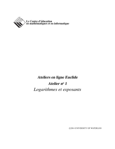 Logarithmes et exposants - CEMC