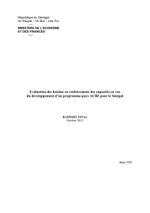 Etude sur l`évaluation des besoins en renforcement des capacités