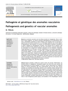 Pathogénie et génétique des anomalies vasculaires Pathogenesis