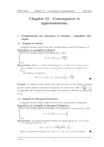 Chapitre 31 : Convergences et approximations.