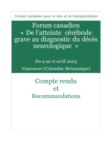 De l`atteinte cérébrale grave au diagnostic du décès neurologique