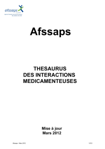 Thesaurus des interactions médicamenteuses (mars 2012)