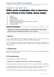 Reflux gastro-œsophagien chez le nourrisson, chez l`enfant et chez l