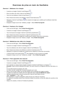 Exercices de prise en main de GeoGebra