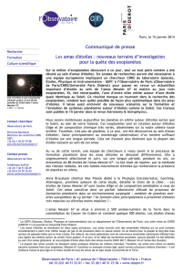 Communiqué de presse - Observatoire de Paris