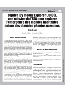 JUpiter ICy moons Explorer (JUICE): une mission de l`ESA