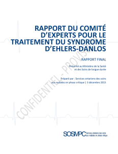 Rapport du Comité d`experts pour le traitement du syndrome d