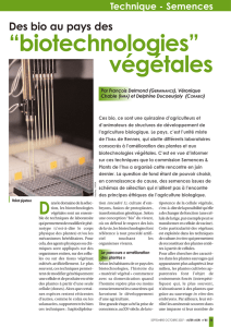 “biotechnologies” végétales