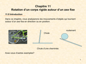 Chapitre 11 Rotation d`un corps rigide autour d`un axe fixe