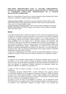 Education thérapeutique dans la maladie coronarienne