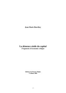 La démence sénile du capital - Jean