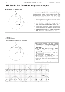 III Etude des fonctions trigonométriques.