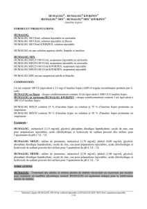 HUMALOG 100 UI/ml et HUMALOG MIX 100 UI/ml