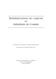Représentations de carquois et théorèmes de Gabriel