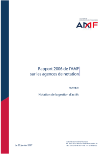 Rapport 2006 de l`AMF sur les agences de notation