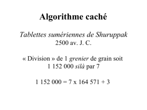 Tablettes sumériennes de Shuruppak 2500 av. JC « Division