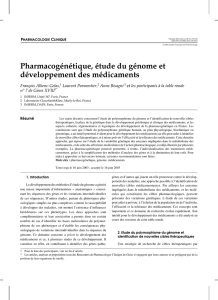 Pharmacogénétique, étude du génome et développement des