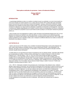 Interruptions mdicales de grossesse : bases et fondements thiques