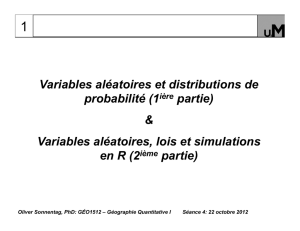 Variables aléatoires et distributions de probabilité (1ière partie