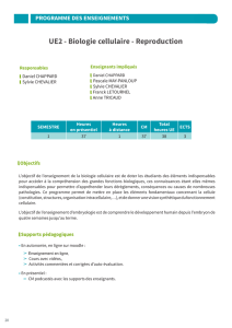 UE2 - Biologie cellulaire - Reproduction