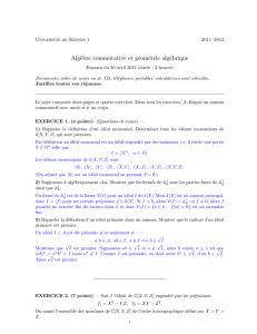 Alg`ebre commutative et géométrie algébrique