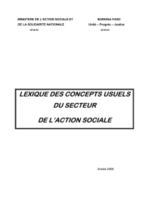 Lexique des concepts usuels du secteur de l`action sociale