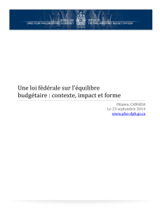 Une loi fédérale sur l`équilibre budgétaire : contexte, impact et forme